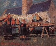 Delaunay, Robert Breton-s Market France oil painting artist